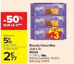 Carrefour Drive Milka - biscuits choco moo lot x 3 offre
