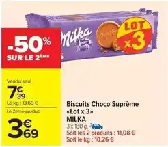 Carrefour Drive Milka - biscuits choco supreme lot x 3 offre