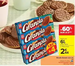 Carrefour Drive Lu - biscuits granola offre