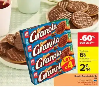 Carrefour Drive Lu - biscuits granola offre