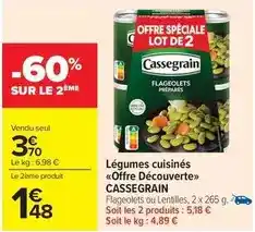 Carrefour Drive Cassegrain - légumes cuisinés offre découverte offre
