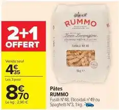 Carrefour Drive Rummo - pâtes offre