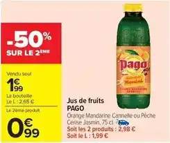 Carrefour Drive Pago - jus de fruits offre