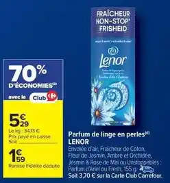 Carrefour Drive Lenor - parfum de linge en perles offre