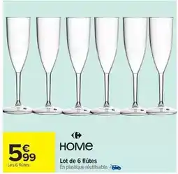 Carrefour Drive Lot de 6 flûtes offre