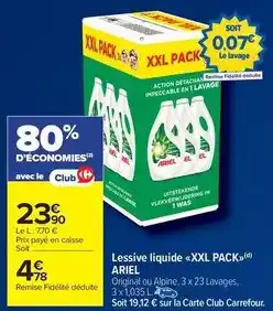Carrefour Drive Ariel - lessive liquide offre