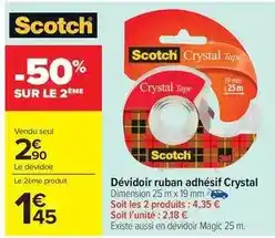 Carrefour Drive Scotch - dévidoir ruban adhésif crystal offre