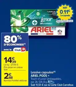 Carrefour Drive Ariel - lessive capsules offre