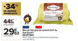 Carrefour Delpeyrat - bloc de foie gras de canard i.g.p. du sud ouest offre