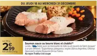 Carrefour Saumon sauce au beurre blanc et chablis offre