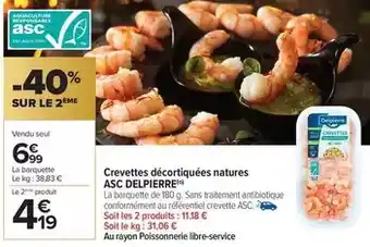 Carrefour Delpierre - crevettes décortiquées natures offre