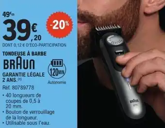 E.Leclerc Tondeuse à barbe braun offre