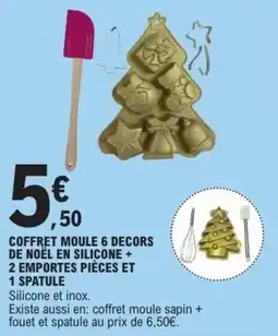 E.Leclerc Coffret moule 6 decors de noël en silicone + 2 emportes pièces 1 spatule offre