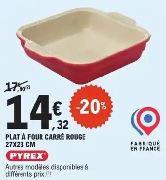 E.Leclerc Plat à four carré rouge offre
