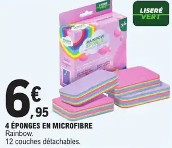 E.Leclerc 4 éponges en microfibre offre