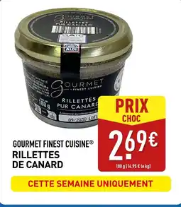 ALDI GOURMET FINEST CUISINE Rillettes de canard offre