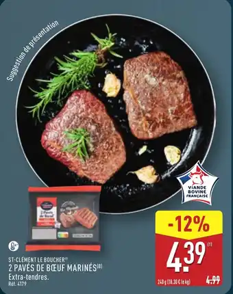 ALDI ST-CLÉMENT LE VOLAILLER 2 pavés de bœuf marines offre