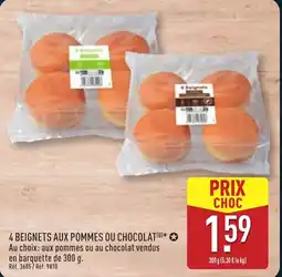 ALDI 4 beignets aux pommes ou chocolat offre