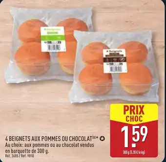 ALDI 4 beignets aux pommes ou chocolat offre