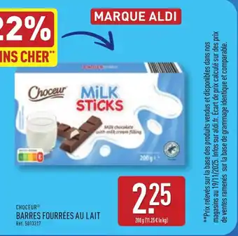 ALDI CHOCEUR Barres fourrées au lait offre
