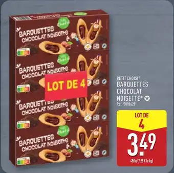 ALDI PETIT CHOISI Barquettes chocolat noisette offre