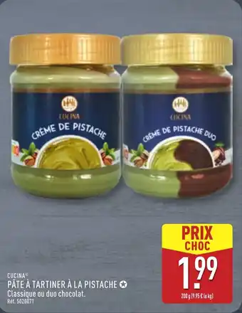 ALDI CUCINA Pâte à tartiner à la pistache offre
