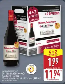 ALDI MAISON LOUIS DESPRES Côtes du rhône aop offre