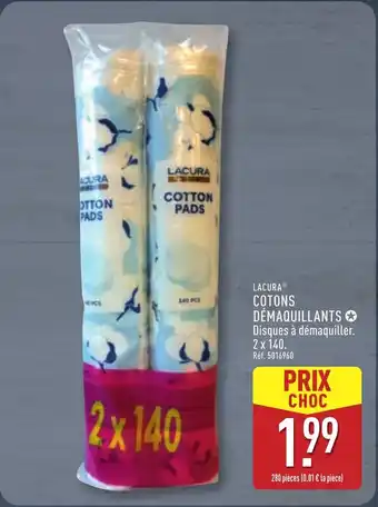 ALDI LACURA Cotons démaquillants offre