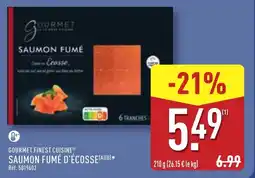 ALDI GOURMET FINEST CUISINE Saumon fumé d'écosse offre