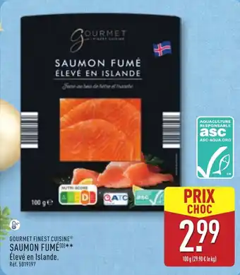 ALDI GOURMET FINEST CUISINE Saumon fume offre