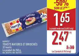 ALDI HARRYS Toasts natures et briochés offre