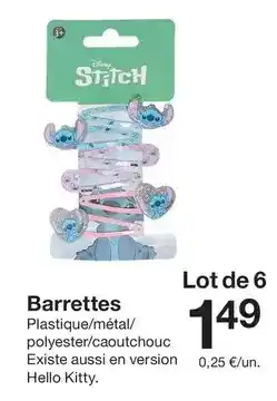 Zeeman Hello kitty - barrettes offre