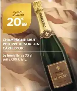 Point Vert Philippe de sorbon - champagne brut carte d'or offre