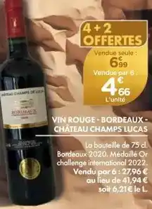 Point Vert Château champs lucas - vin rouge-bordeaux offre