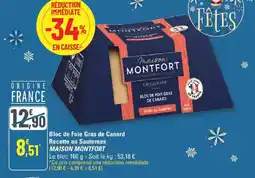 G20 Bloc de foie gras de canard recette au sauternes maison montfort offre