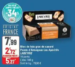 G20 Bloc de foie gras de canard pointe d'armagnac les apéritifs labeyrie offre