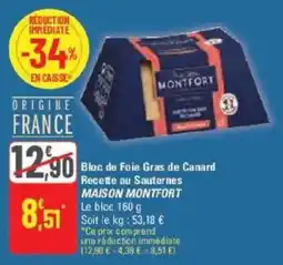 G20 Bloc de foie gras de canard recette au sauternes maison montfort offre