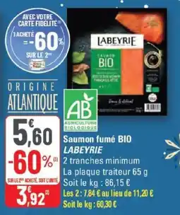 G20 Saumon fumé bio labeyrie offre