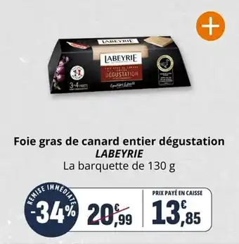 Coccinelle Supermarché Foie gras de canard entier dégustation labeyrie offre