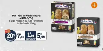 Coccinelle Supermarché Mini rôti de volaille farci maître coq offre