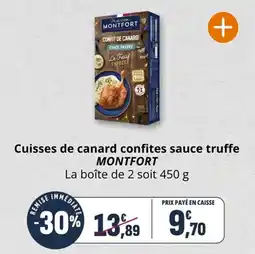 Coccinelle Supermarché Cuisses de canard confites sauce truffe montfort offre