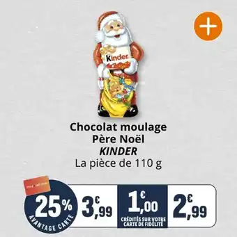 Coccinelle Supermarché Chocolat moulage père noël kinder offre