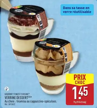ALDI GOURMET FINEST CUISINE Verrine dessert offre