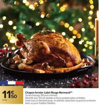 Carrefour Label rouge - chapon fermier normand offre