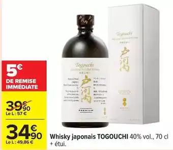 Carrefour Togouchi - whisky japonais offre