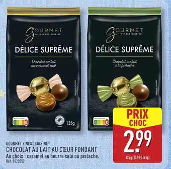 ALDI GOURMET FINEST CUISINE Chocolat au lait au cœur fondant offre