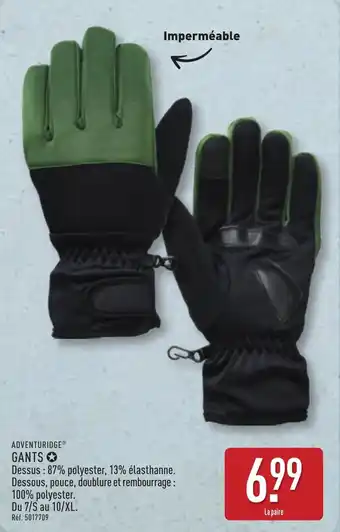 ALDI ADVENTURIDGE Gants offre