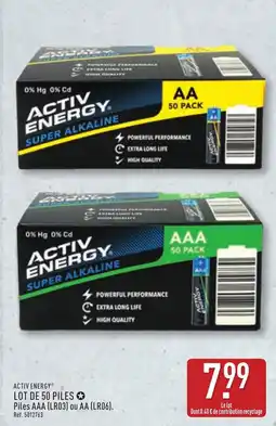 ALDI ACTIV ENERGY Lot de 50 piles offre