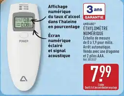 ALDI AMBIANO Éthylomètre numérique offre