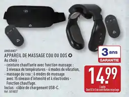 ALDI AMBIANO Appareil de massage cou ou dos offre